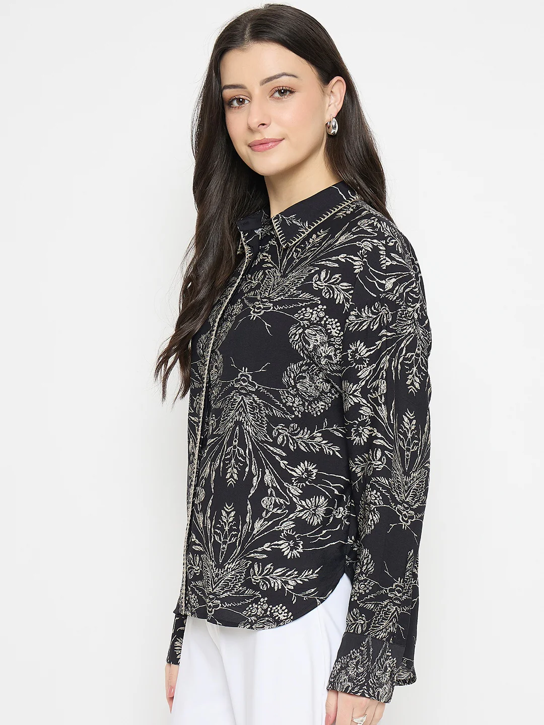 Madame Black Rayon-Nylon Printed Shirt - Image 6