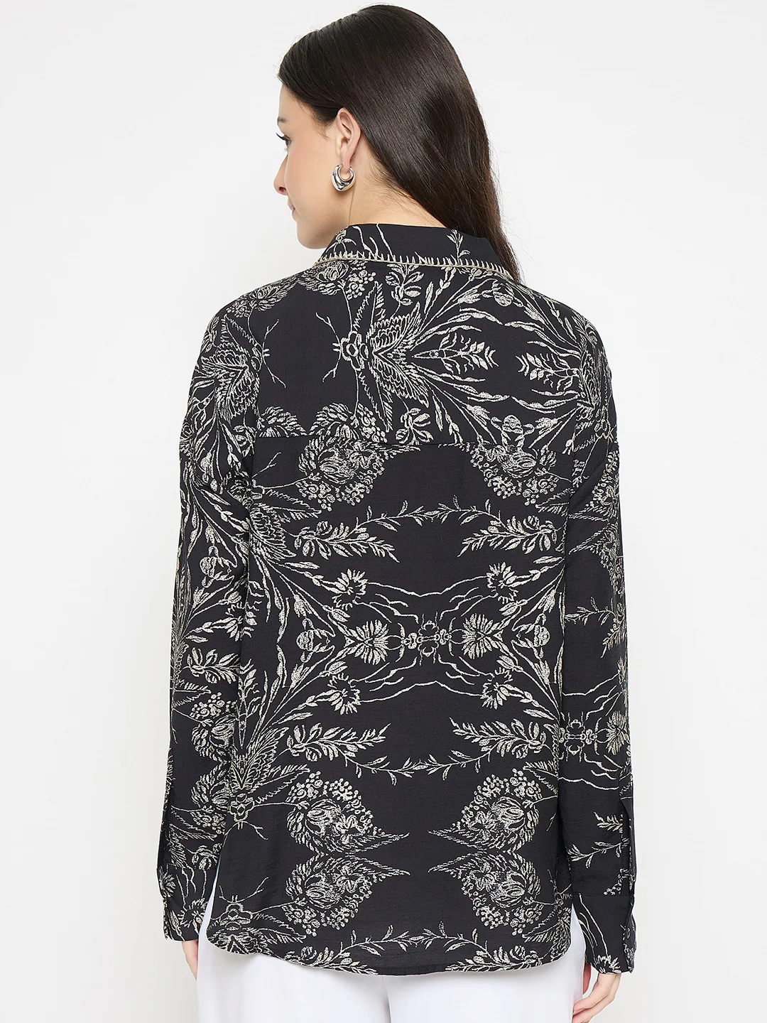 Madame Black Rayon-Nylon Printed Shirt - Image 7