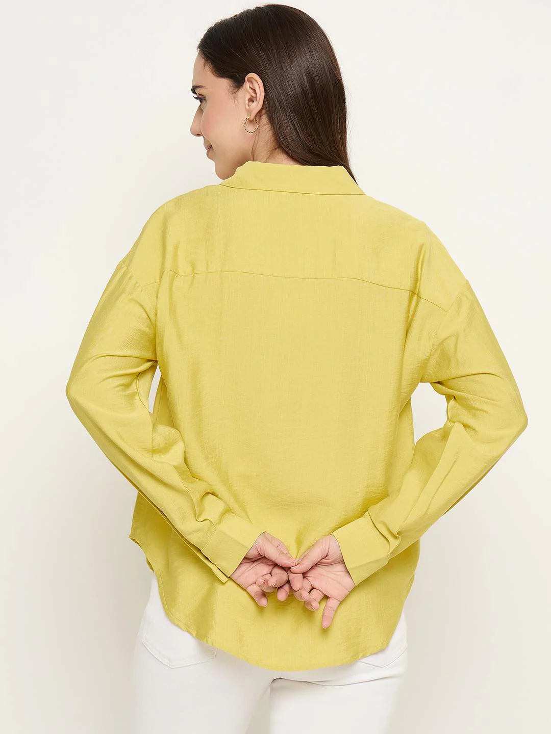 Madame Printed Placket Lemon Yellow Shirt - Image 6