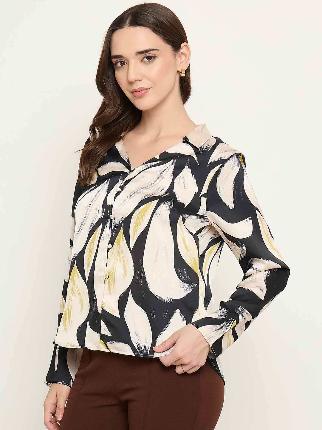 Madame Self Design Solid Black Shirts - Image 5