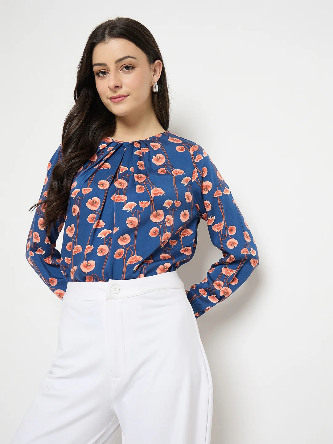 Madame Printed Rayon Gather Top - Image 2
