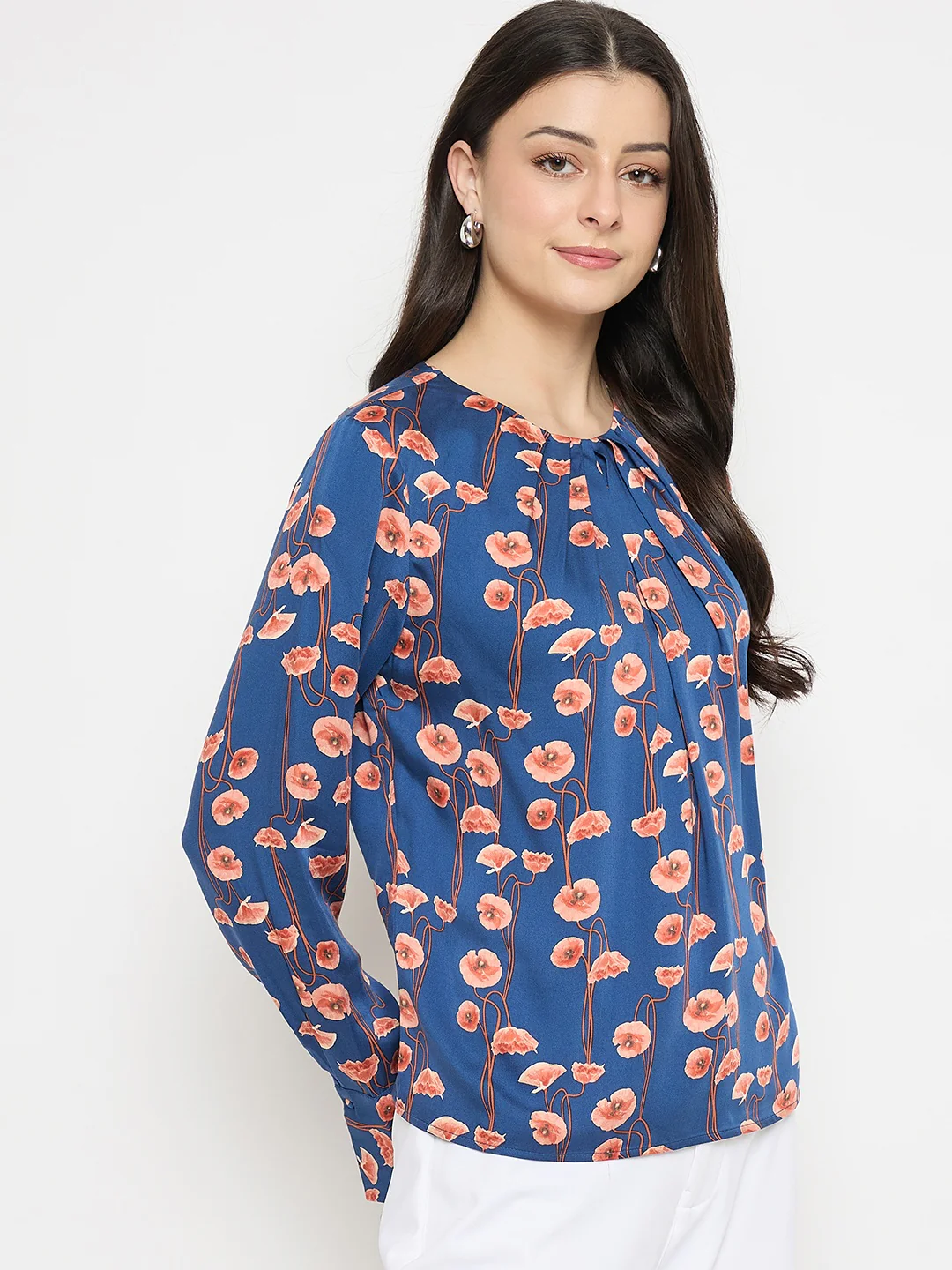 Madame Printed Rayon Gather Top - Image 4