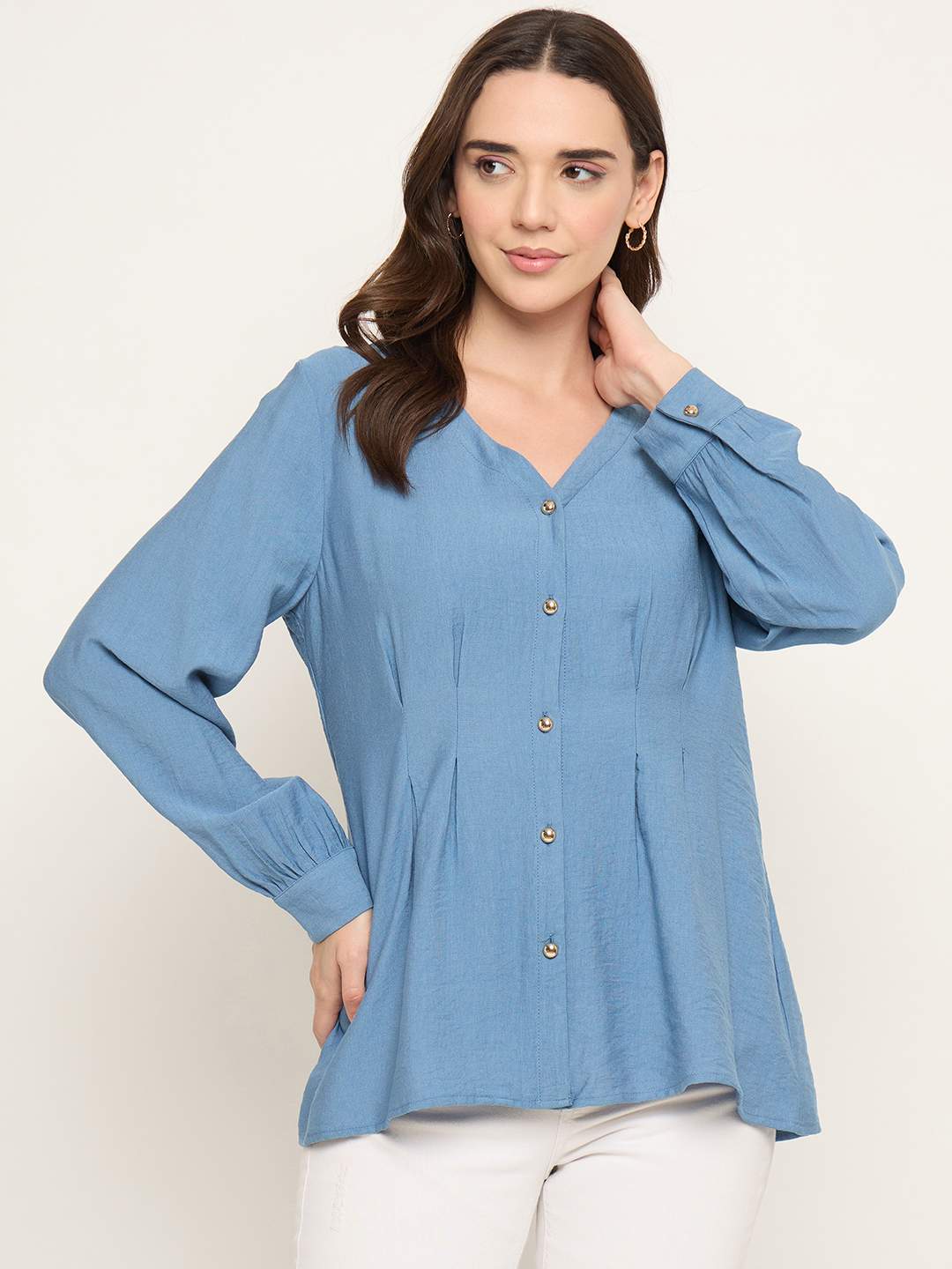 Madame Rayon Blend V-Neck Top - Image 3