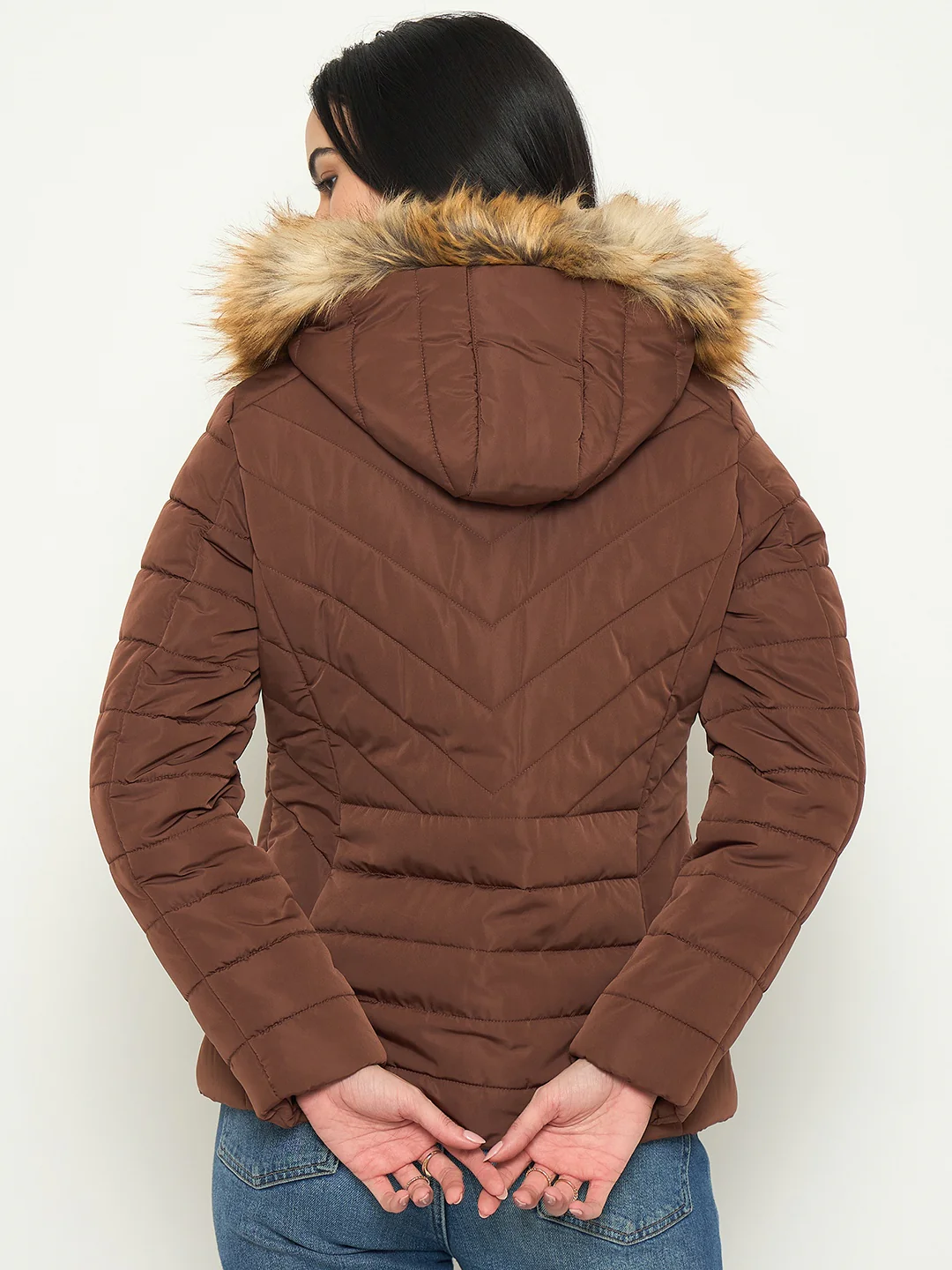 Madame Quilted Faux Fur Hooded Jacket - Image 6