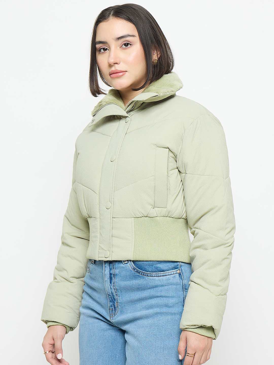 Madame Quilted Mint Jacket - Image 5