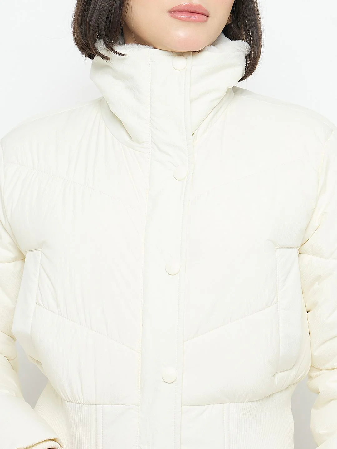 Madame Quilted Off White Jacket - Image 7