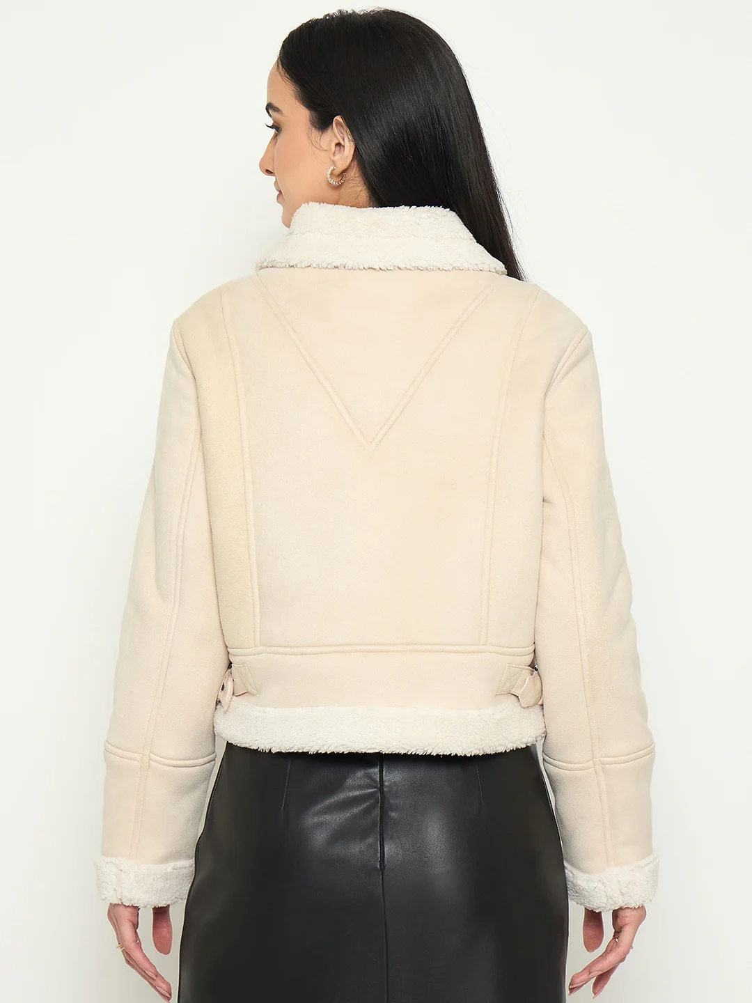 Madame Fleece Trim Off White Jacket - Image 6