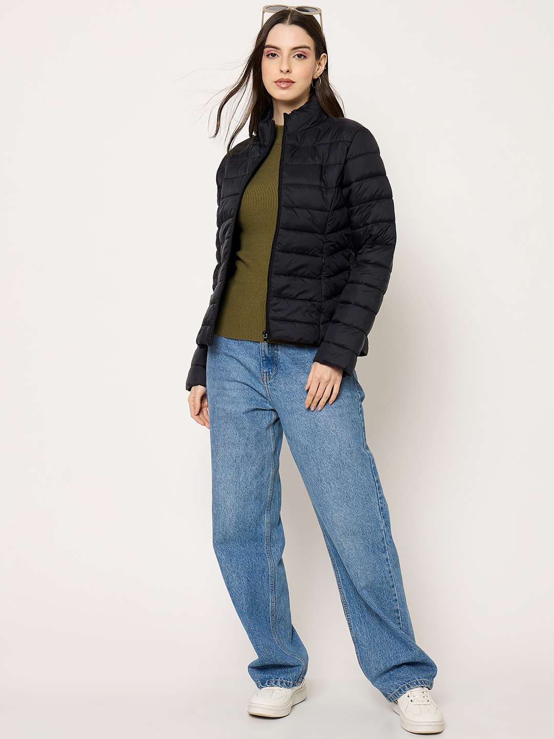 Madame Quilted Black Puffer Jacket - Image 3