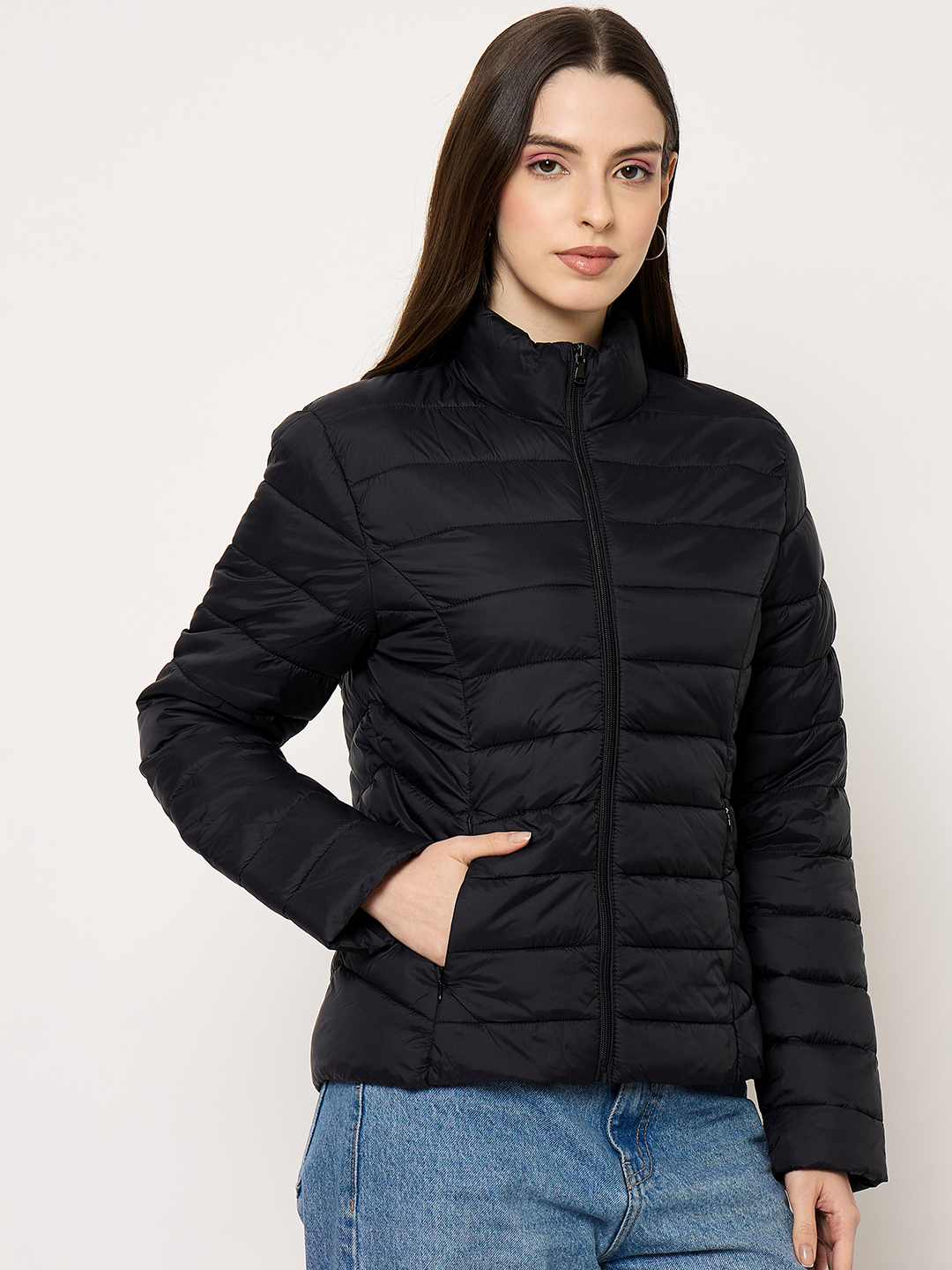 Madame Quilted Black Puffer Jacket - Image 4