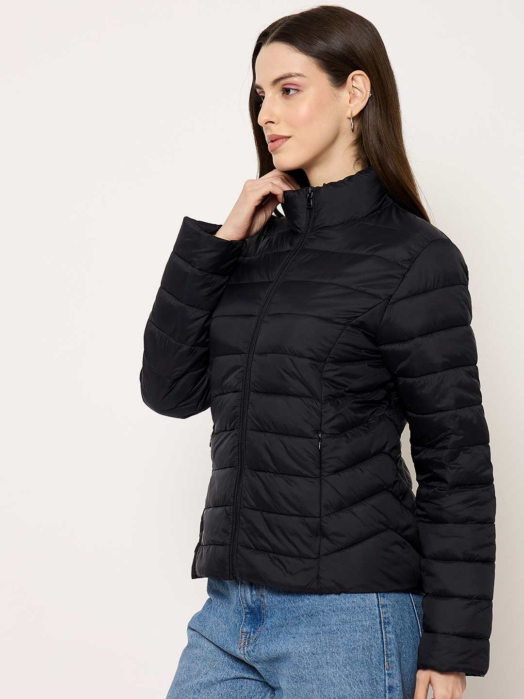 Madame Quilted Black Puffer Jacket - Image 5