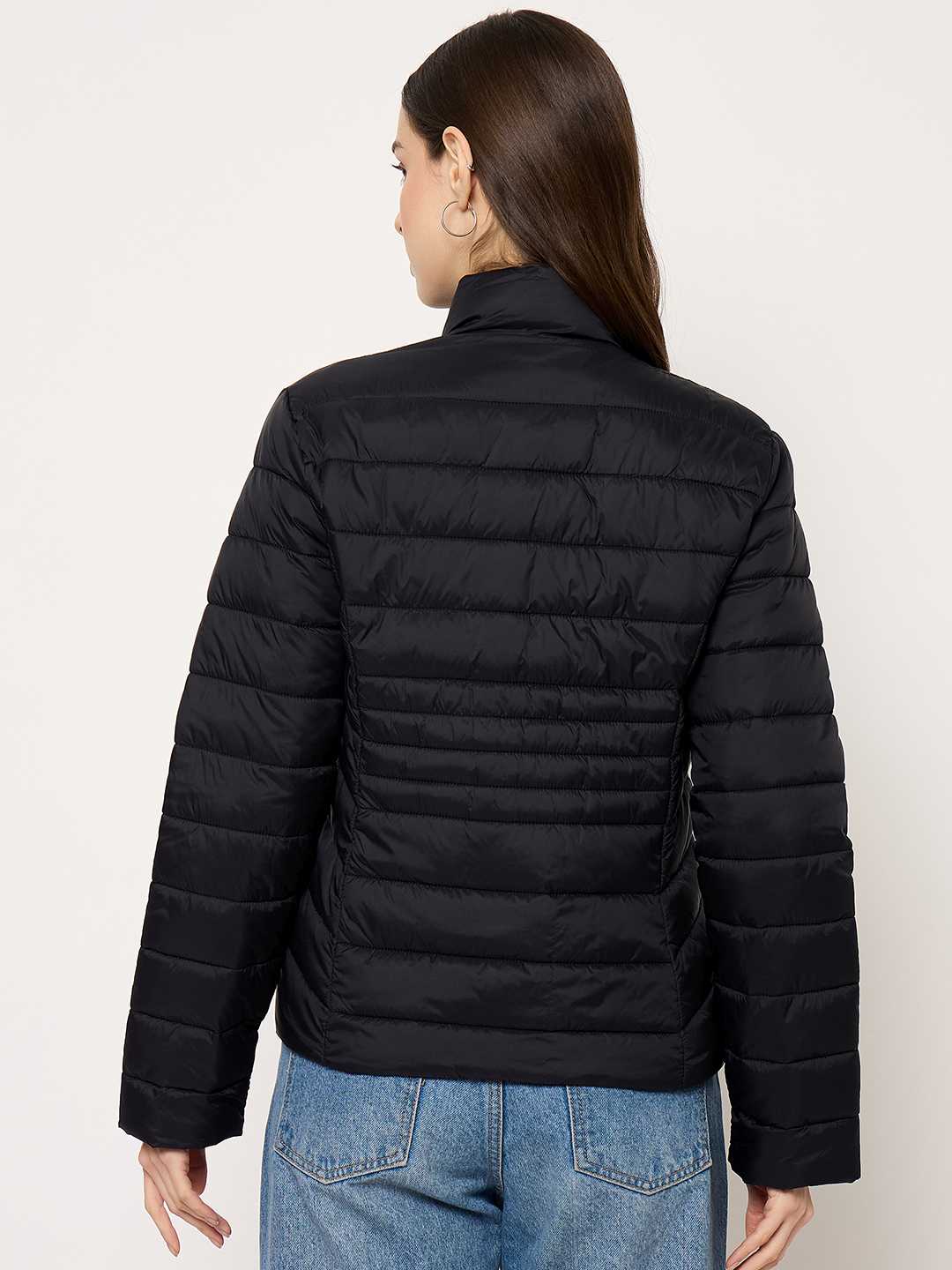 Madame Quilted Black Puffer Jacket - Image 6