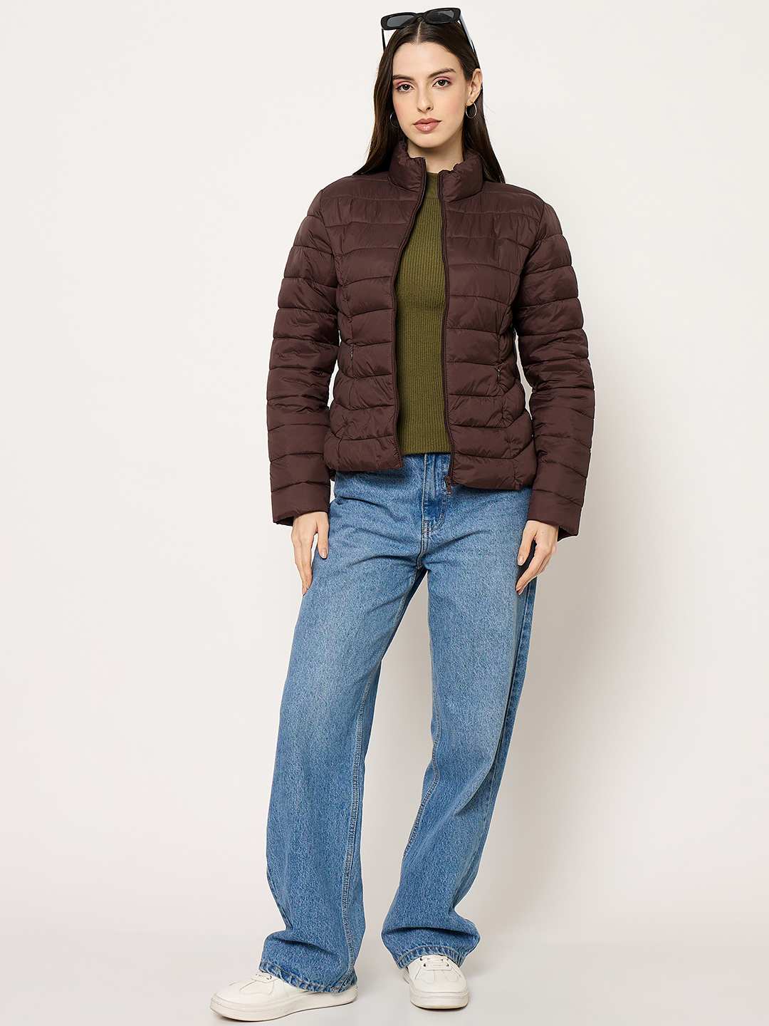 Madame Quilted Brown Puffer Jacket - Image 2