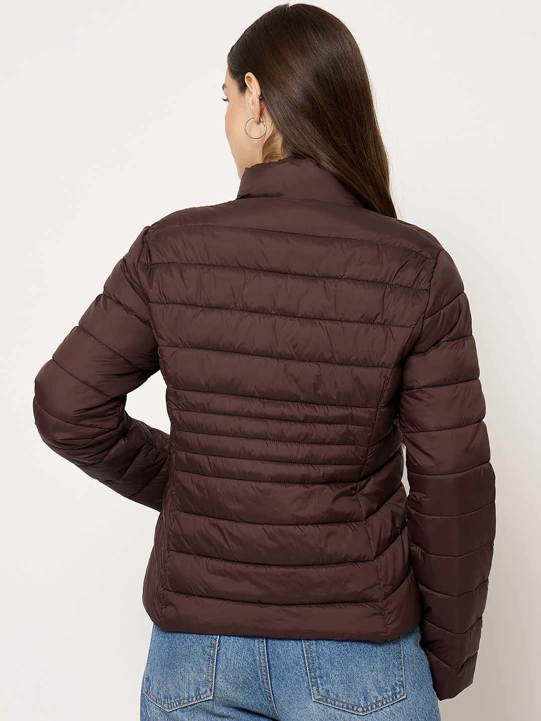 Madame Quilted Brown Puffer Jacket - Image 5