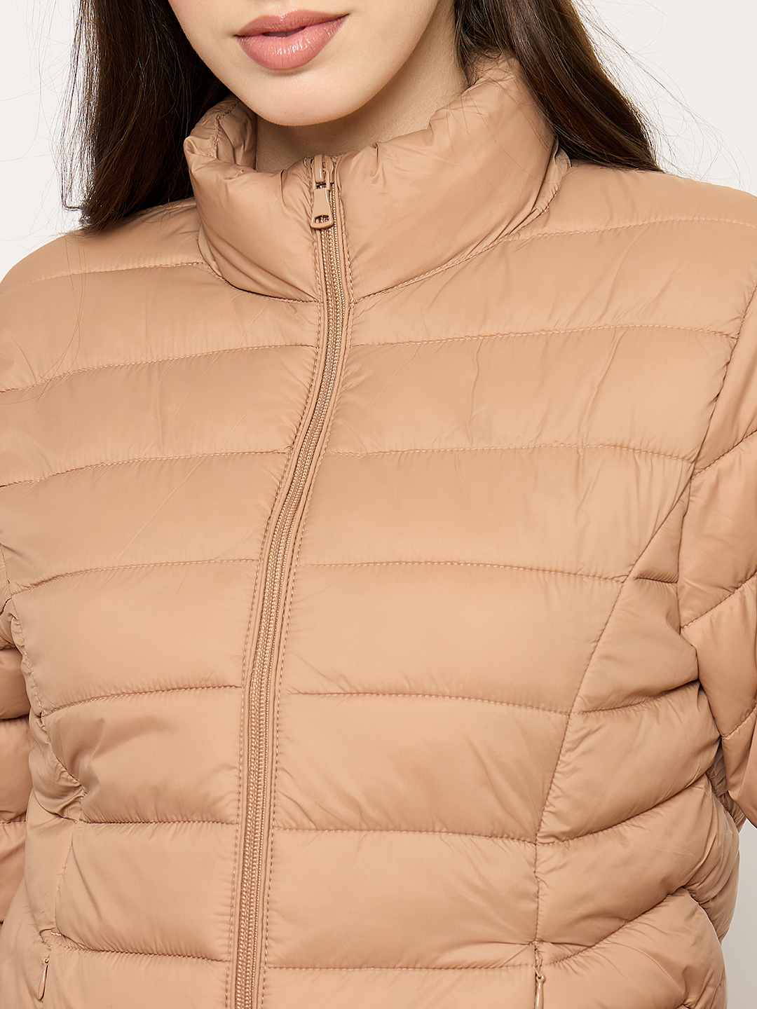 Madame Quilted Khaki Puffer Jacket - Image 7