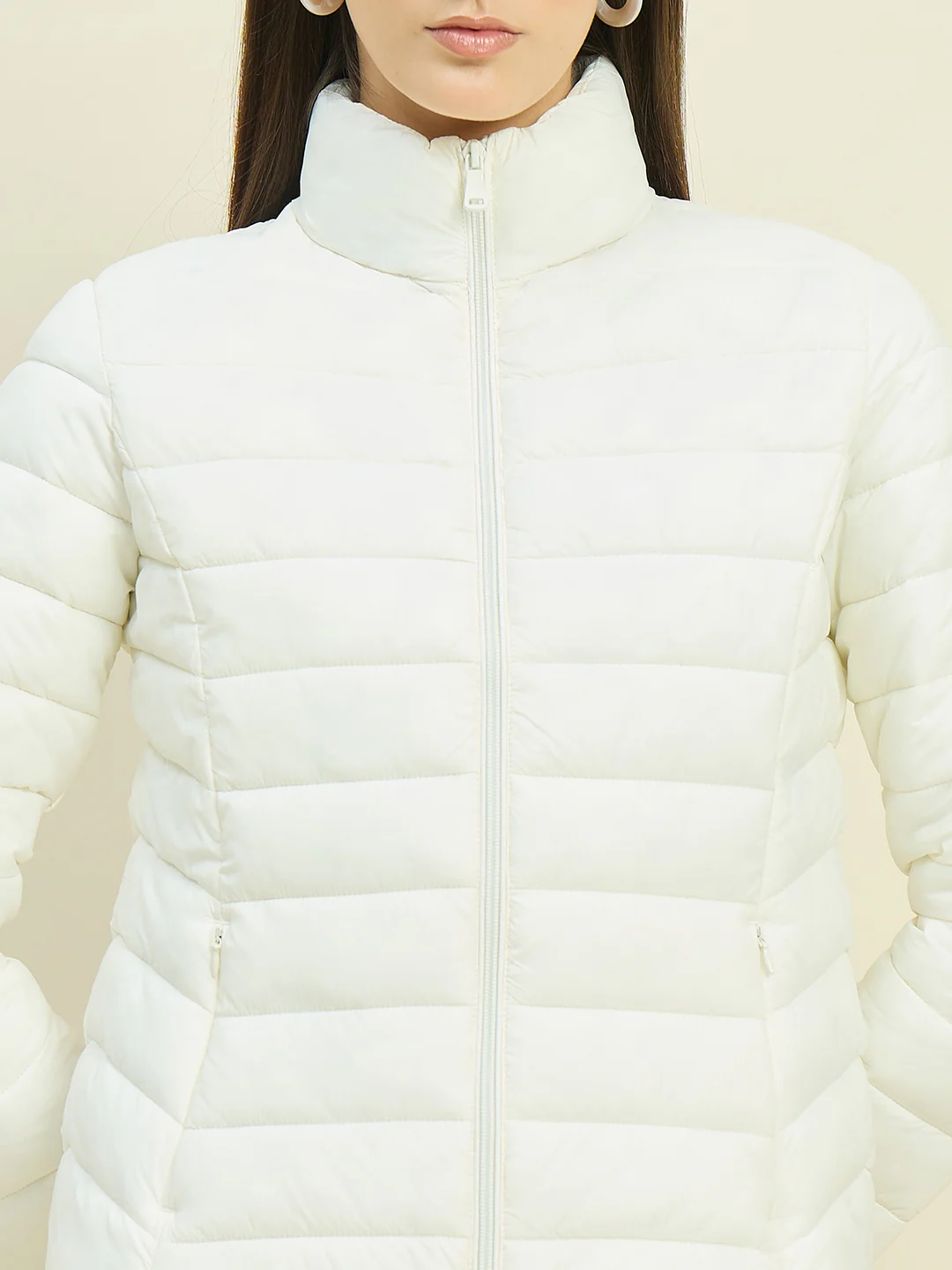 Madame Off White Quilted Puffer Jacket - Image 7