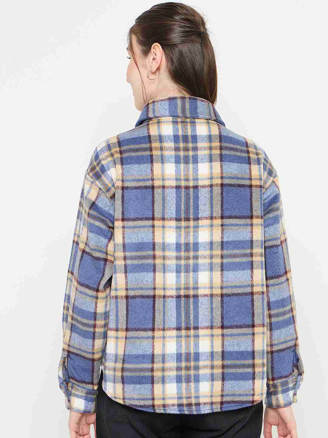 Madame Blue Checkered Shacket - Image 6