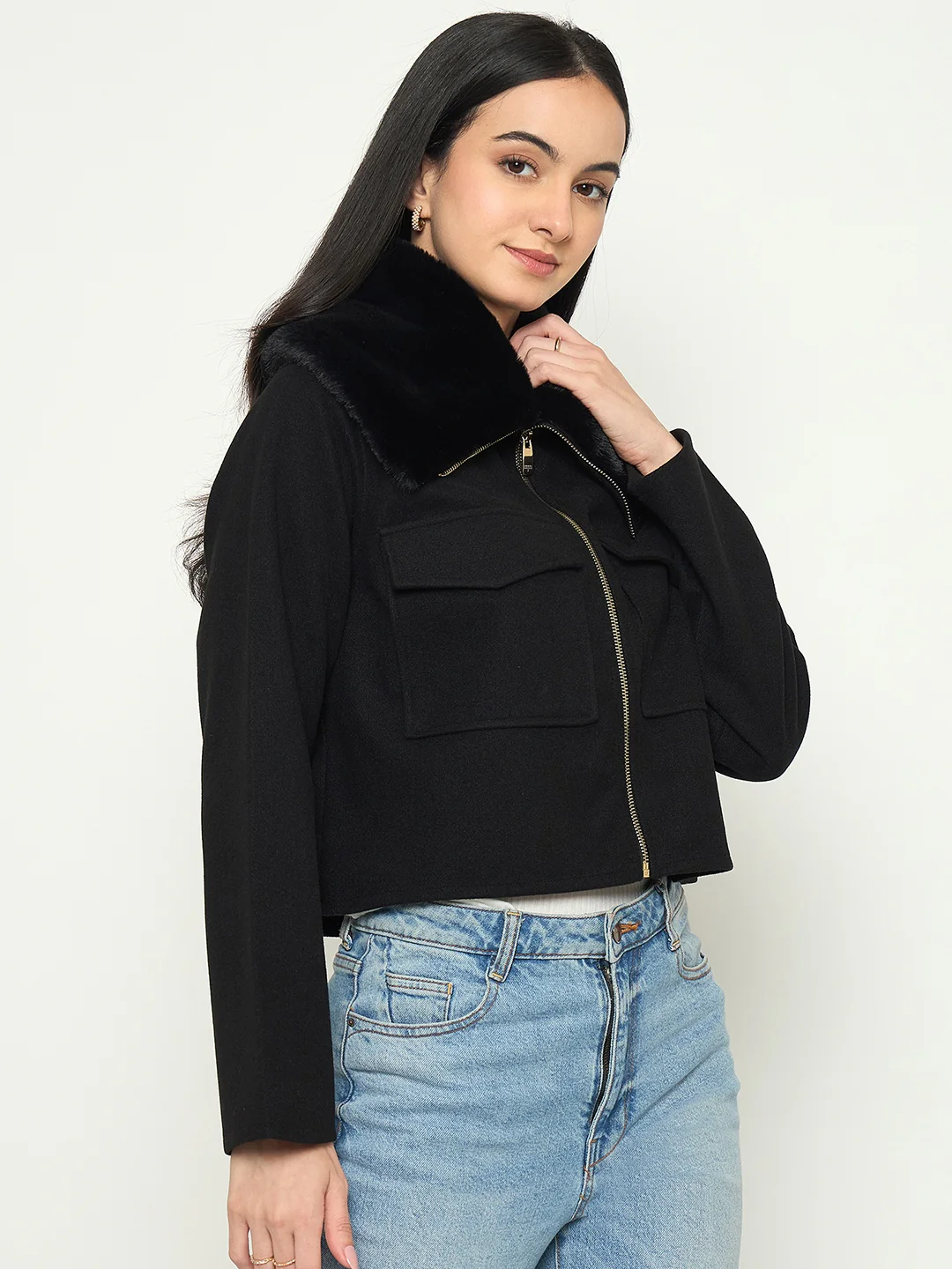 Madame Black Shacket with Zipper - Image 6
