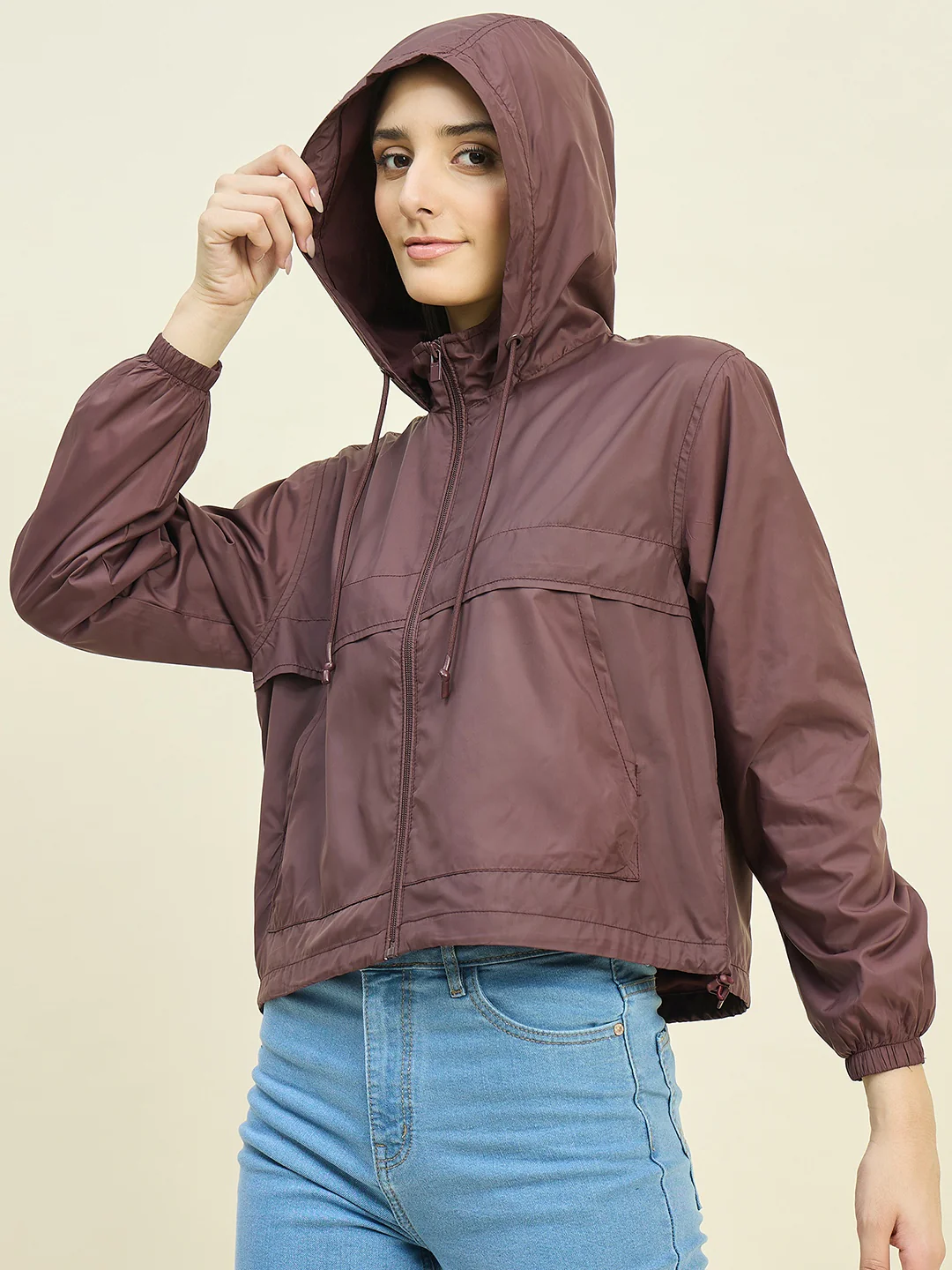 Madame Wine Red Hooded Jacket - Image 5
