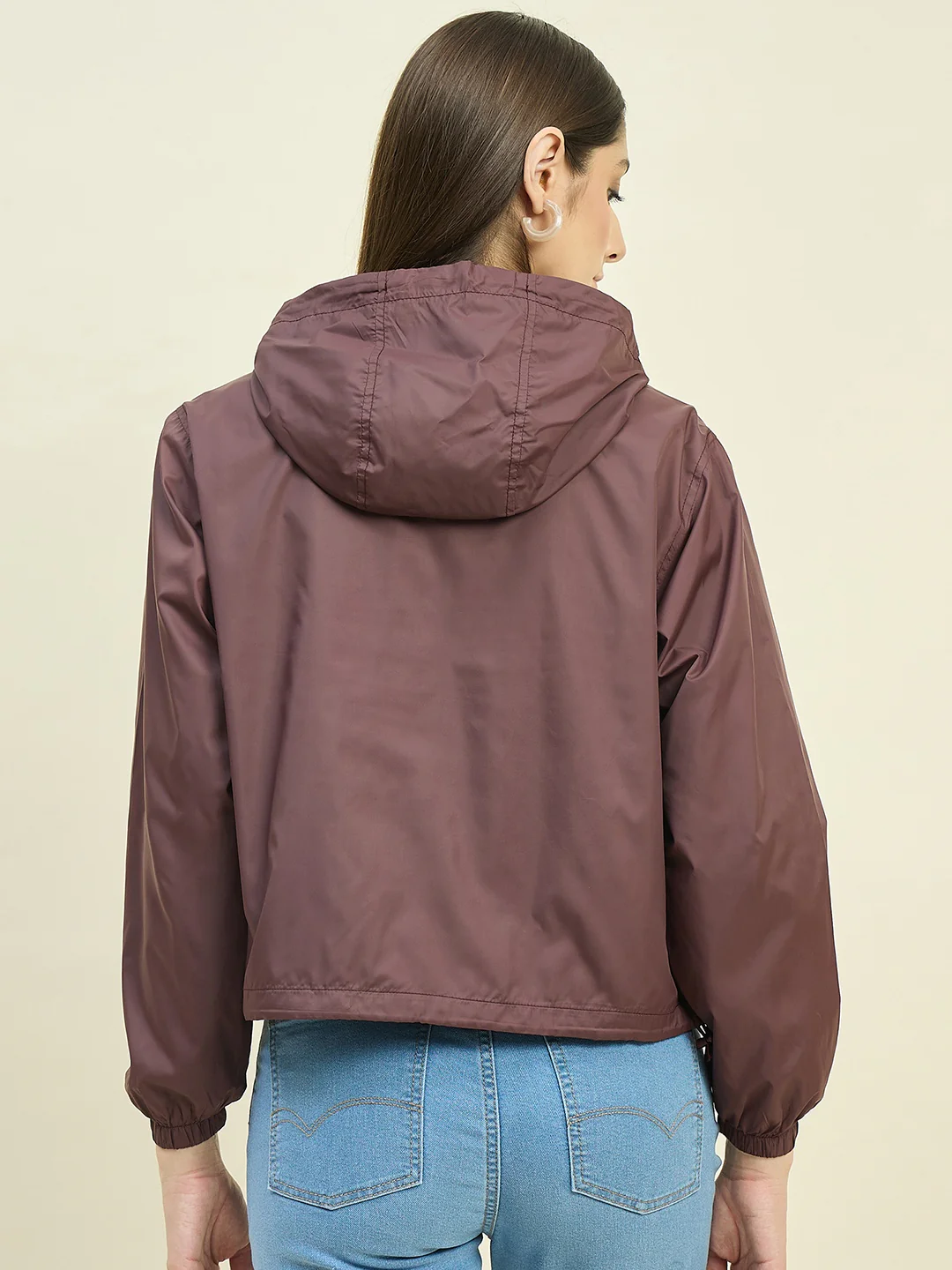 Madame Wine Red Hooded Jacket - Image 6