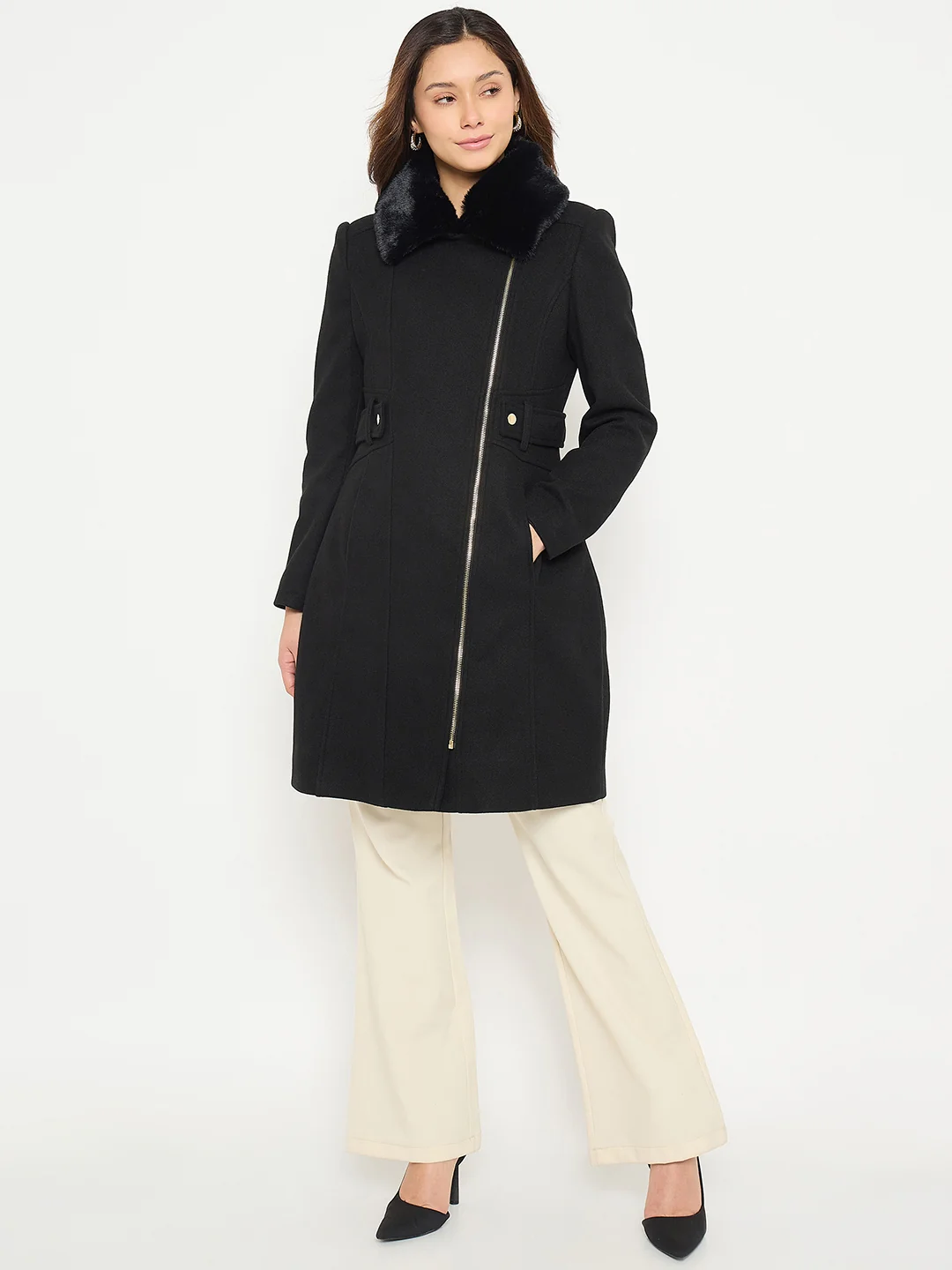 Madame Shirt Collar Long Coat