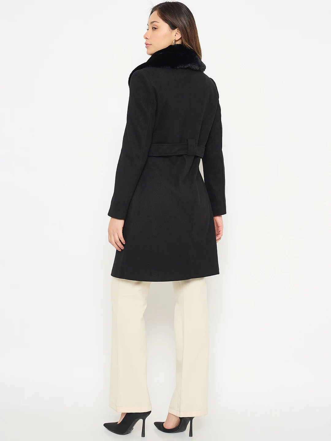 Madame Shirt Collar Long Coat - Image 8