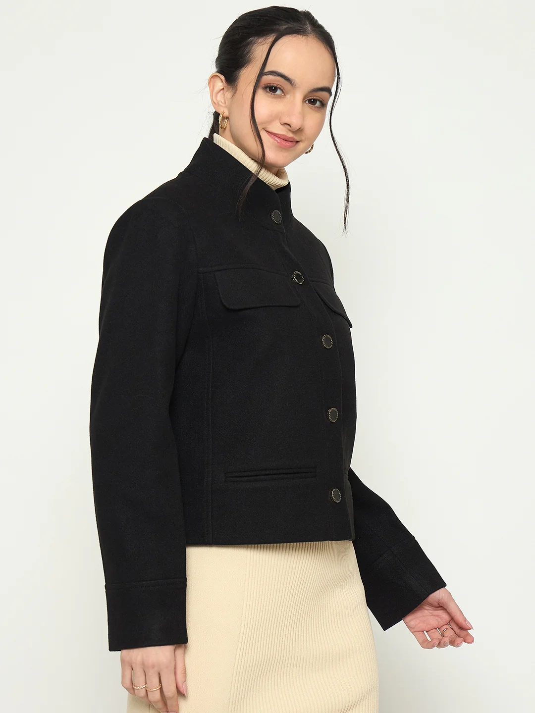 Madame Black Short Coat - Image 4