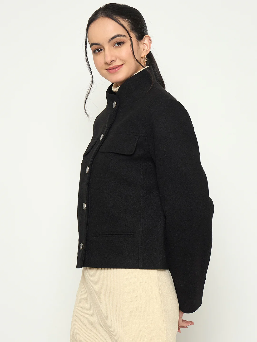Madame Black Short Coat - Image 5
