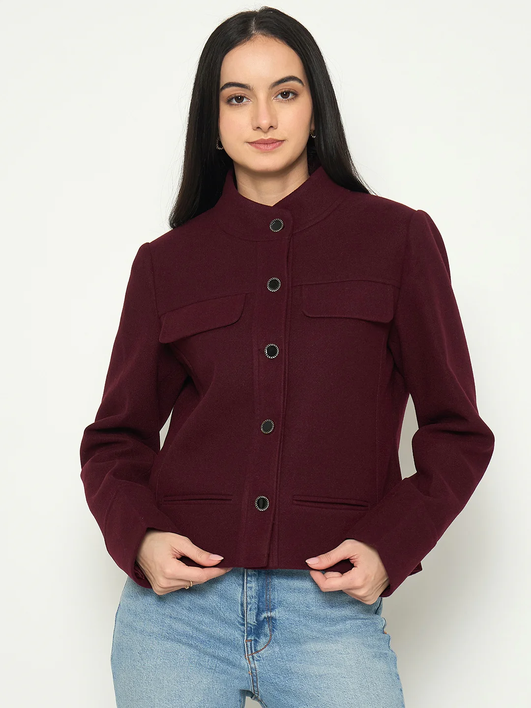 Madame Maroon Short Coat
