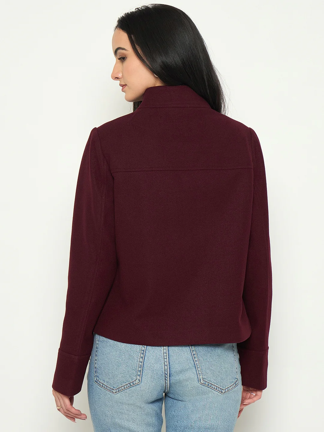 Madame Maroon Short Coat - Image 6