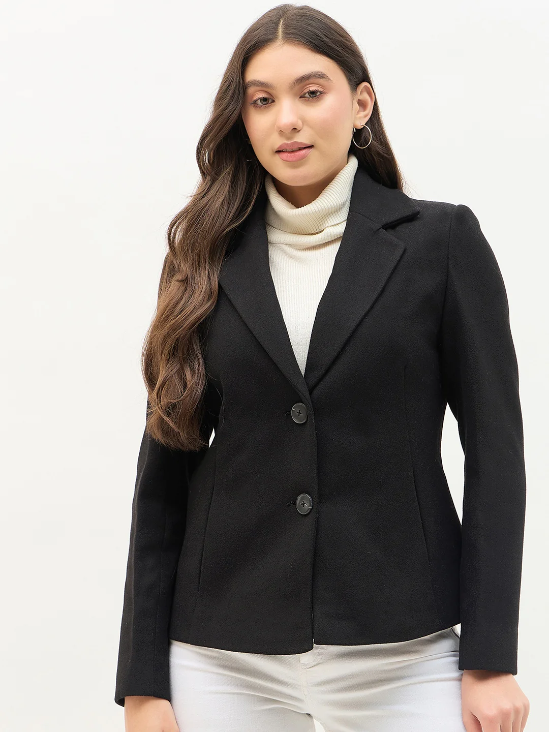 Madame Faux Fur Collar Black Coat - Image 2