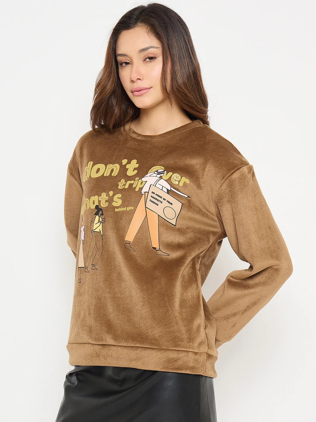 Madame Graphic Print Brown Sweatshirt - Image 5
