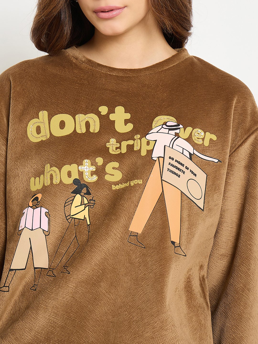 Madame Graphic Print Brown Sweatshirt - Image 7