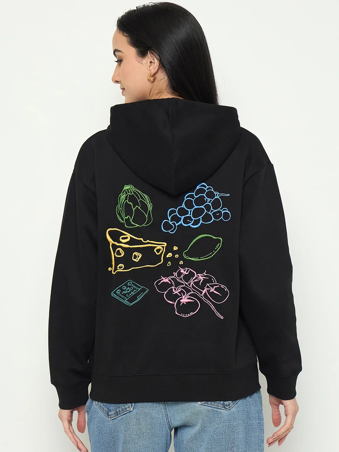 Madame Black Cotton Hooded Sweatshirt - Image 6