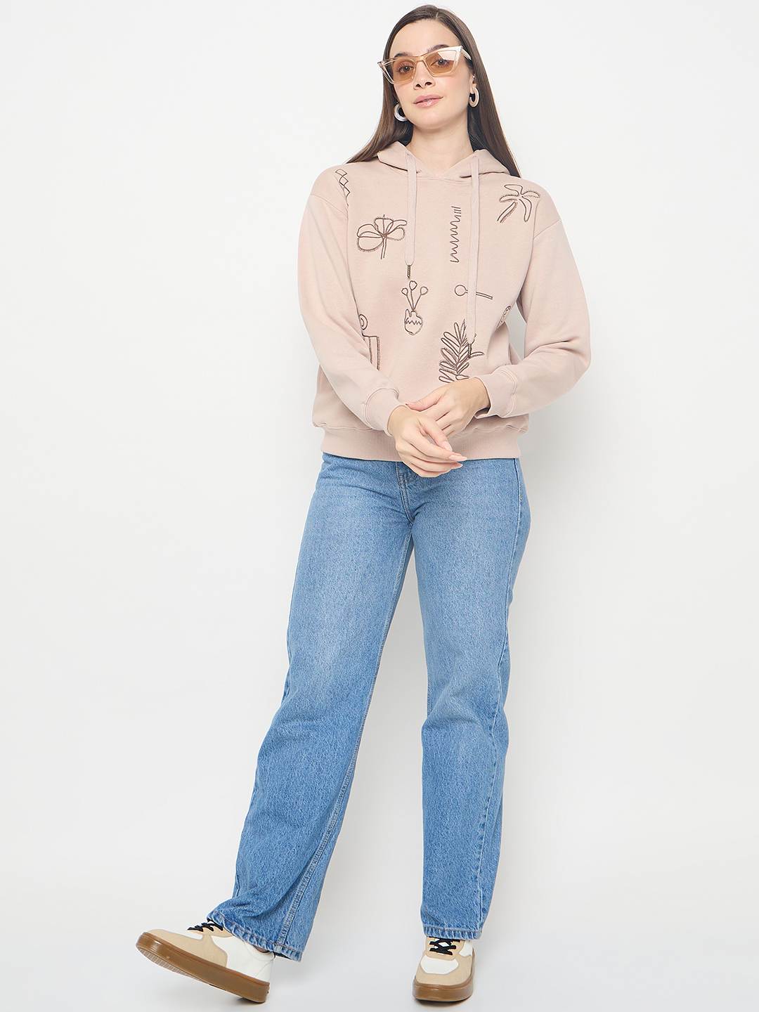 Madame Embroidered Cotton Blend Beige Sweatshirt - Image 2