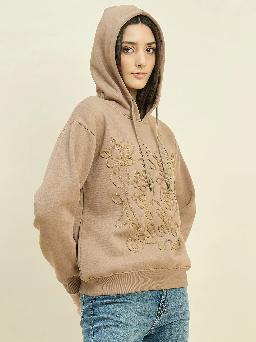 Madame Beige Cotton Blend Sweatshirt - Image 4