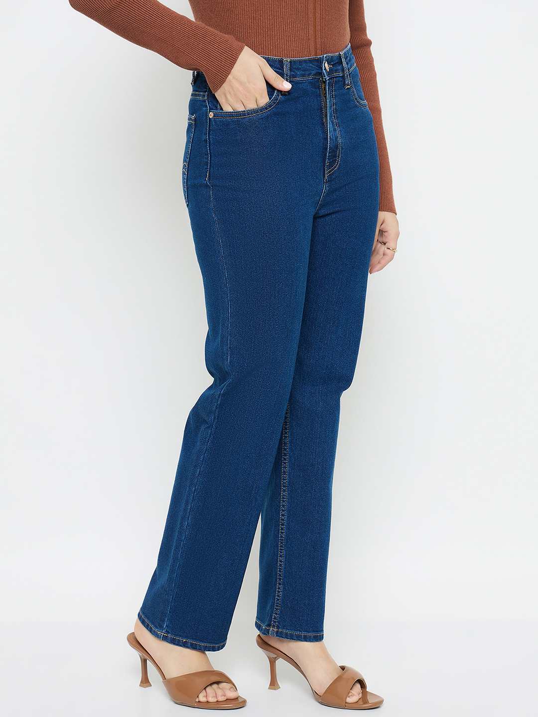 Madame Blue Straight Fit Jeans - Image 4