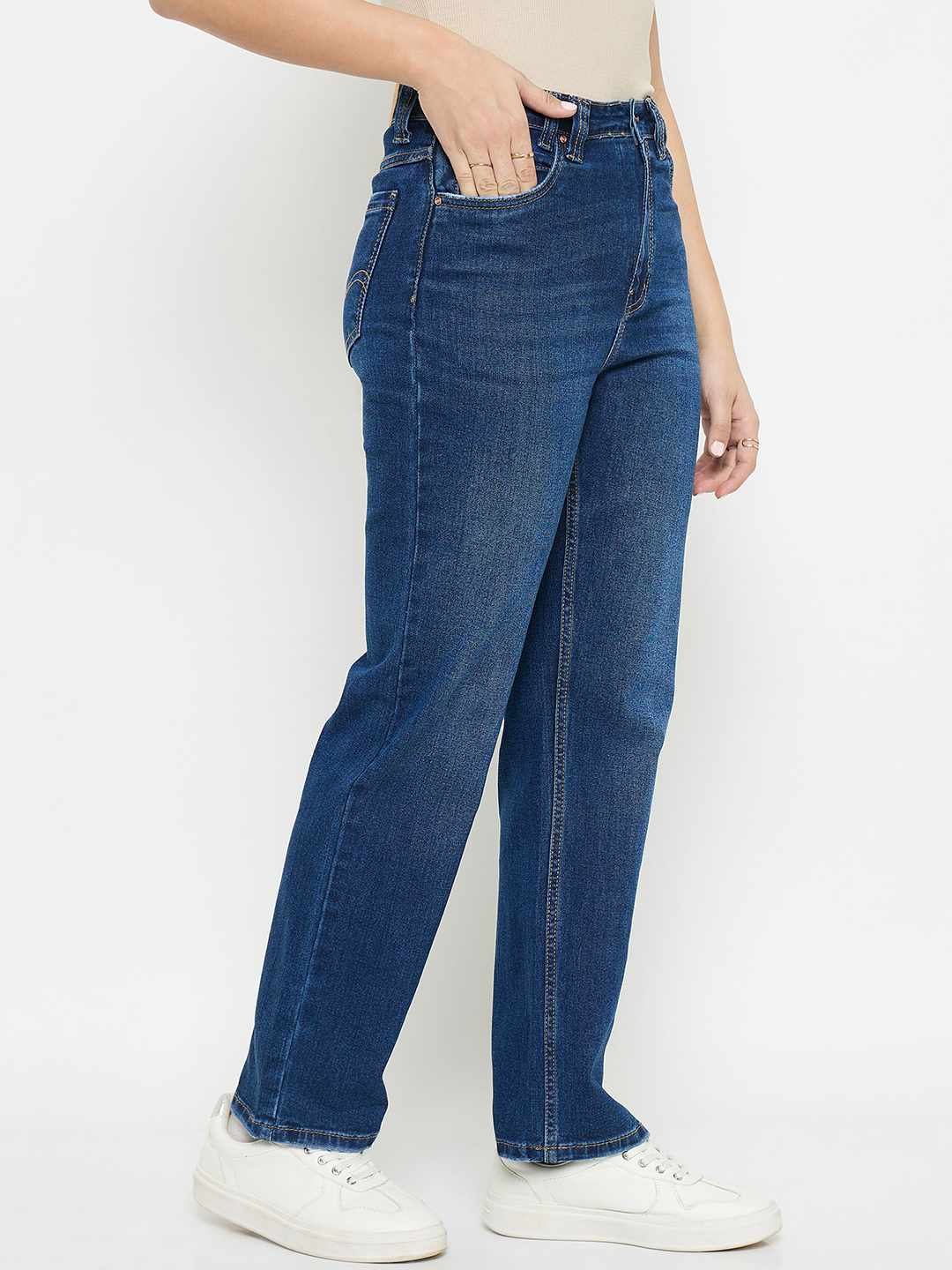 Madame Straight Fit Mid Blue Jeans - Image 4