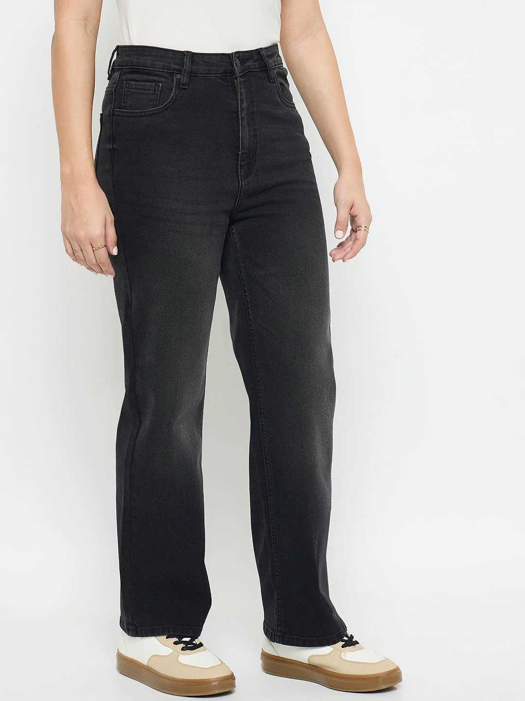 Madame Dark Grey Straight Fit Jeans - Image 4