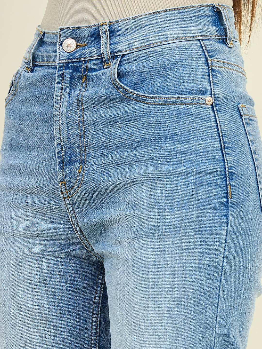 Madame Light Blue Straight Fit Jeans - Image 7