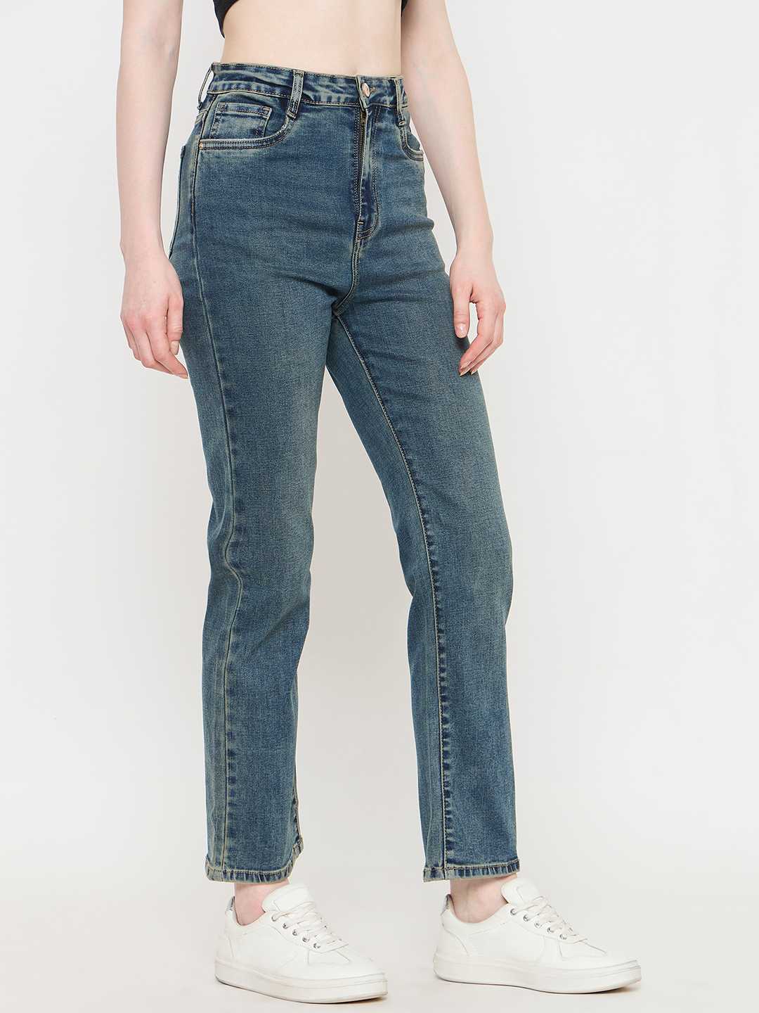 Madame TInted Green Straight Fit Jeans - Image 4