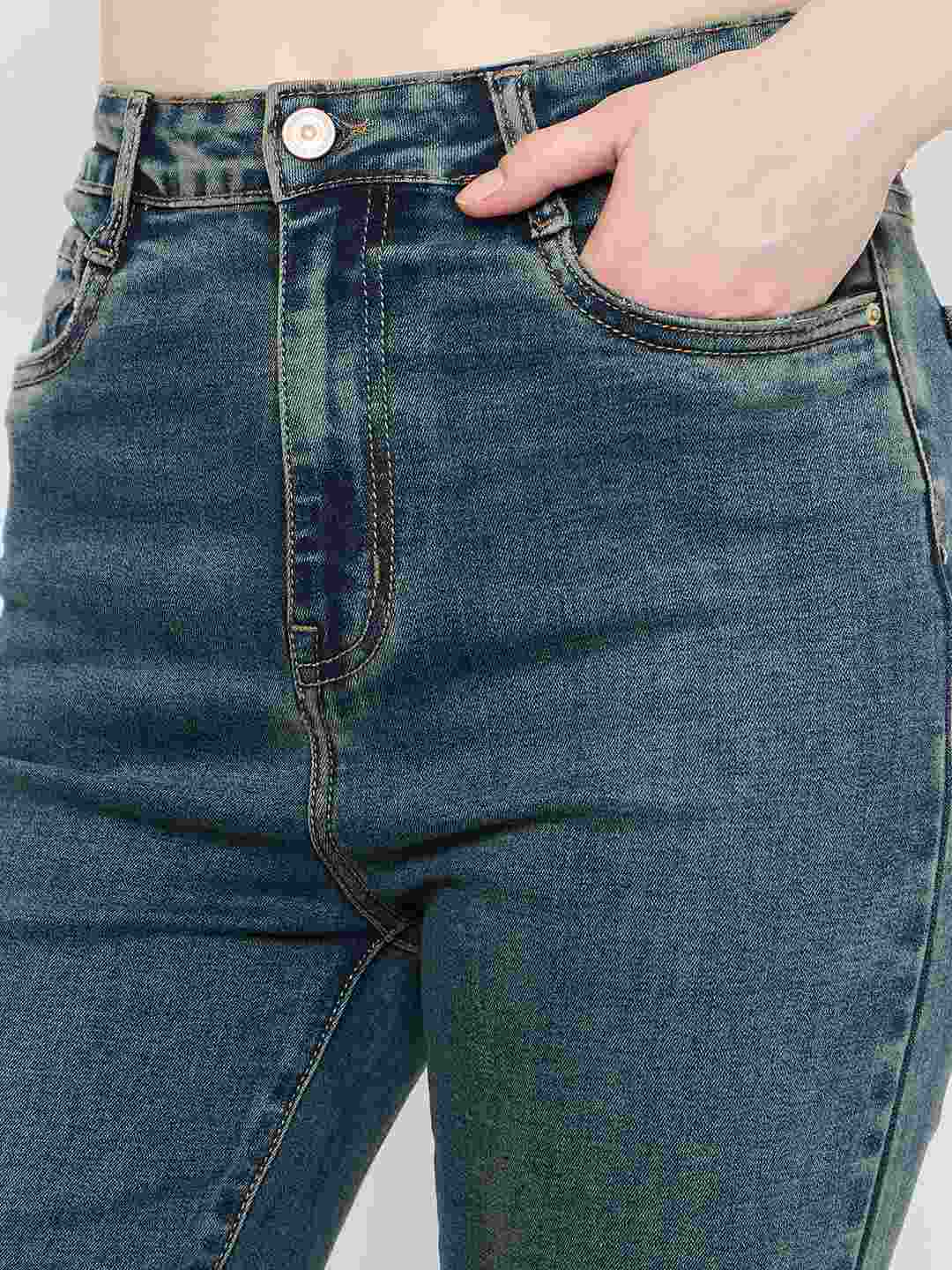 Madame TInted Green Straight Fit Jeans - Image 7