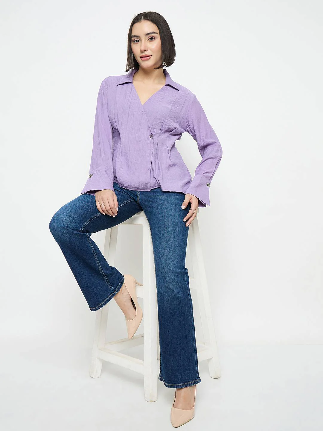 Madame Dark Blue Flared Jeans - Image 3
