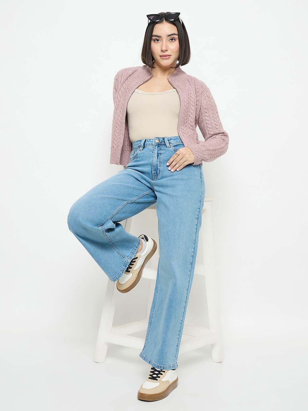 Madame Light Blue Straight Fit Jeans - Image 2