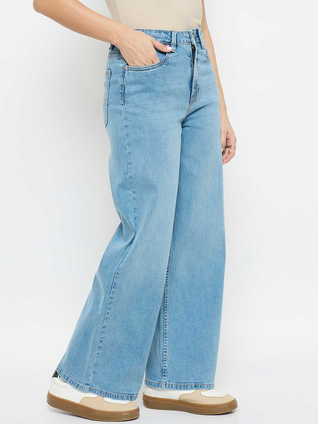 Madame Light Blue Straight Fit Jeans - Image 4