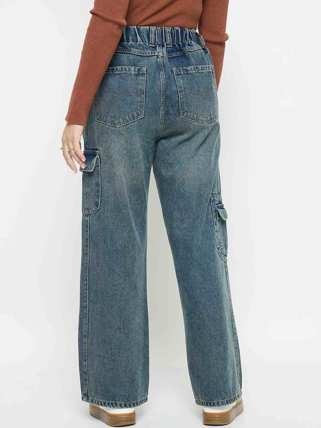 Madame Mid Blue Cargo Jeans - Image 6