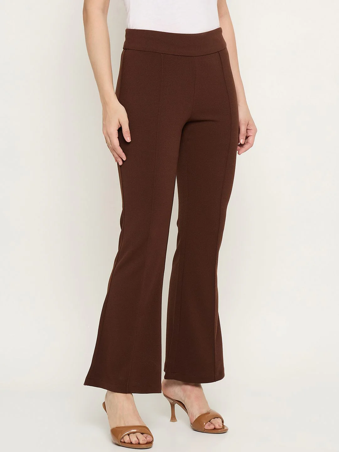 Madame Flared Brown Trousers - Image 4