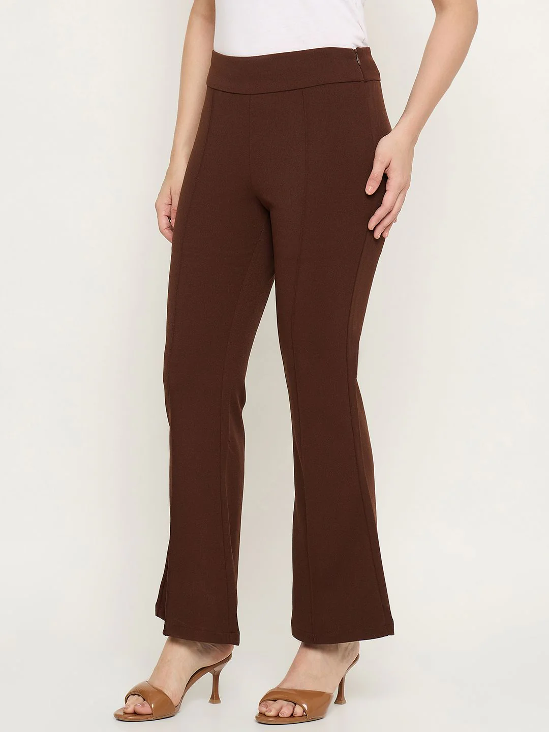 Madame Flared Brown Trousers - Image 5