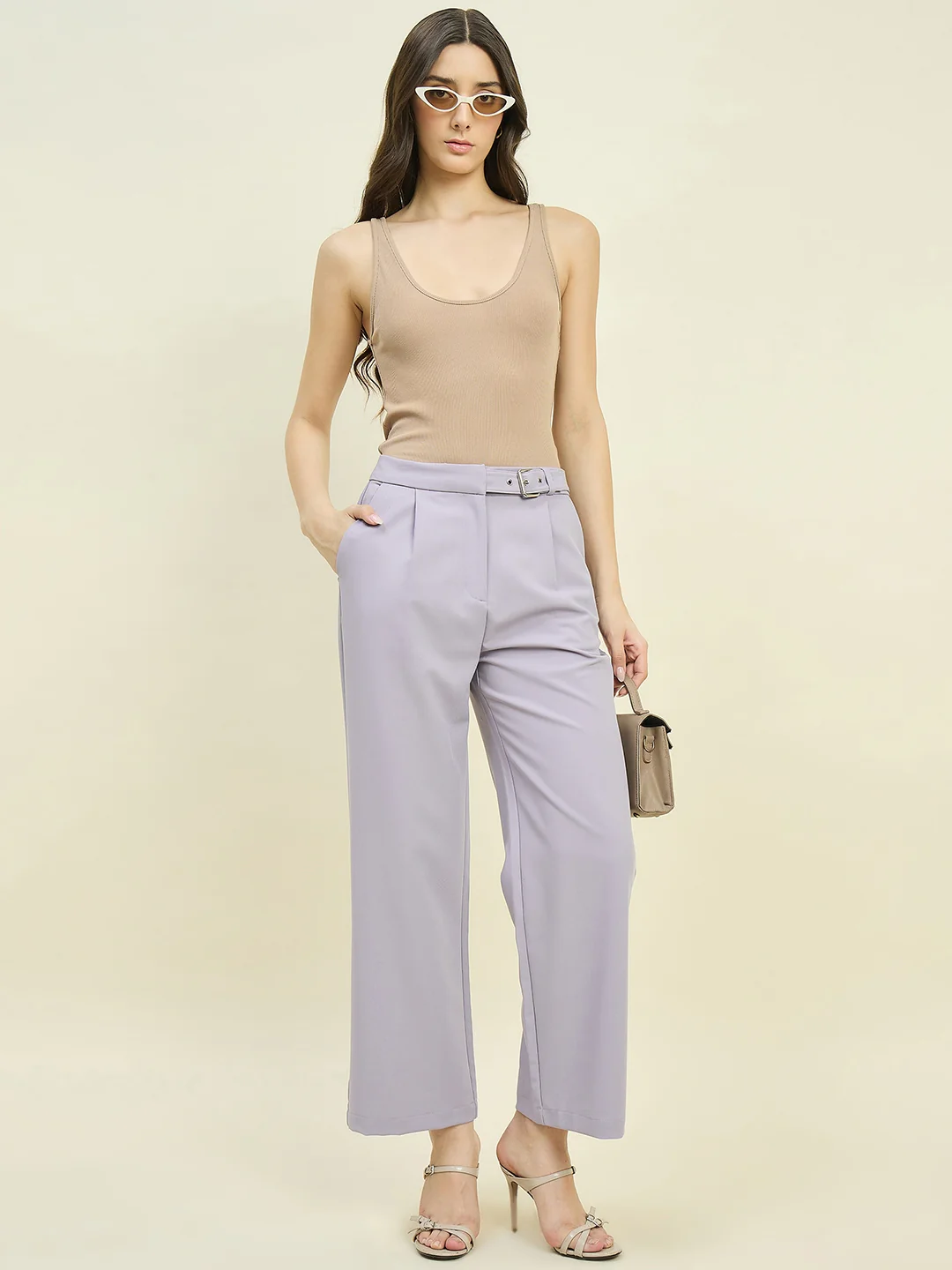 Madame Lilac Relaxed Fit Trousers - Image 2