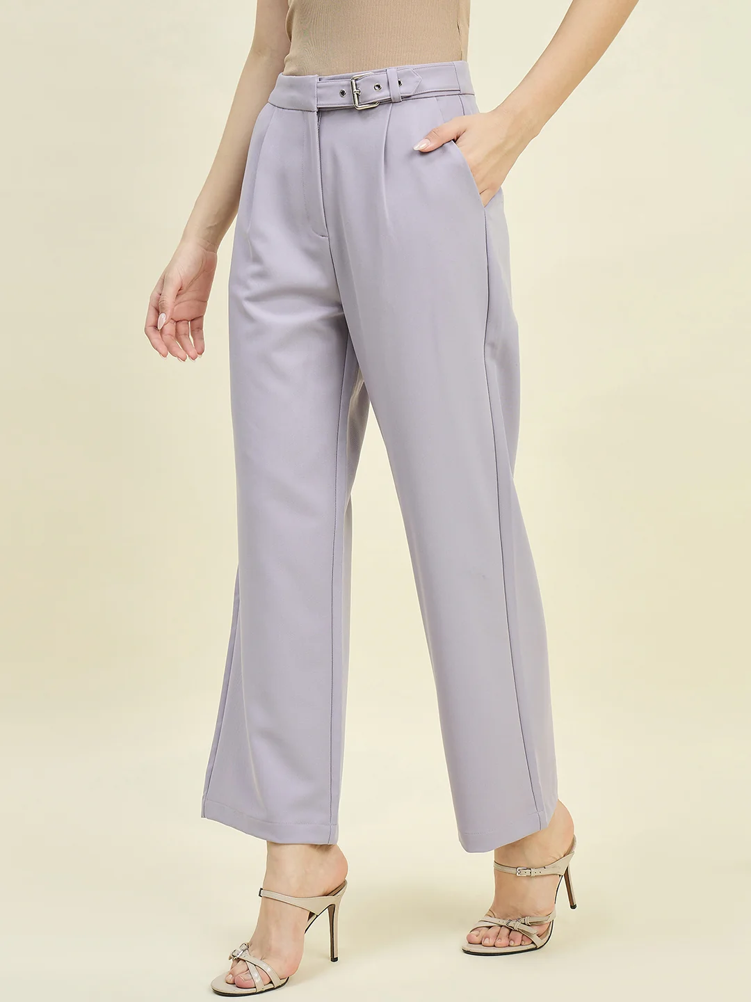 Madame Lilac Relaxed Fit Trousers - Image 5