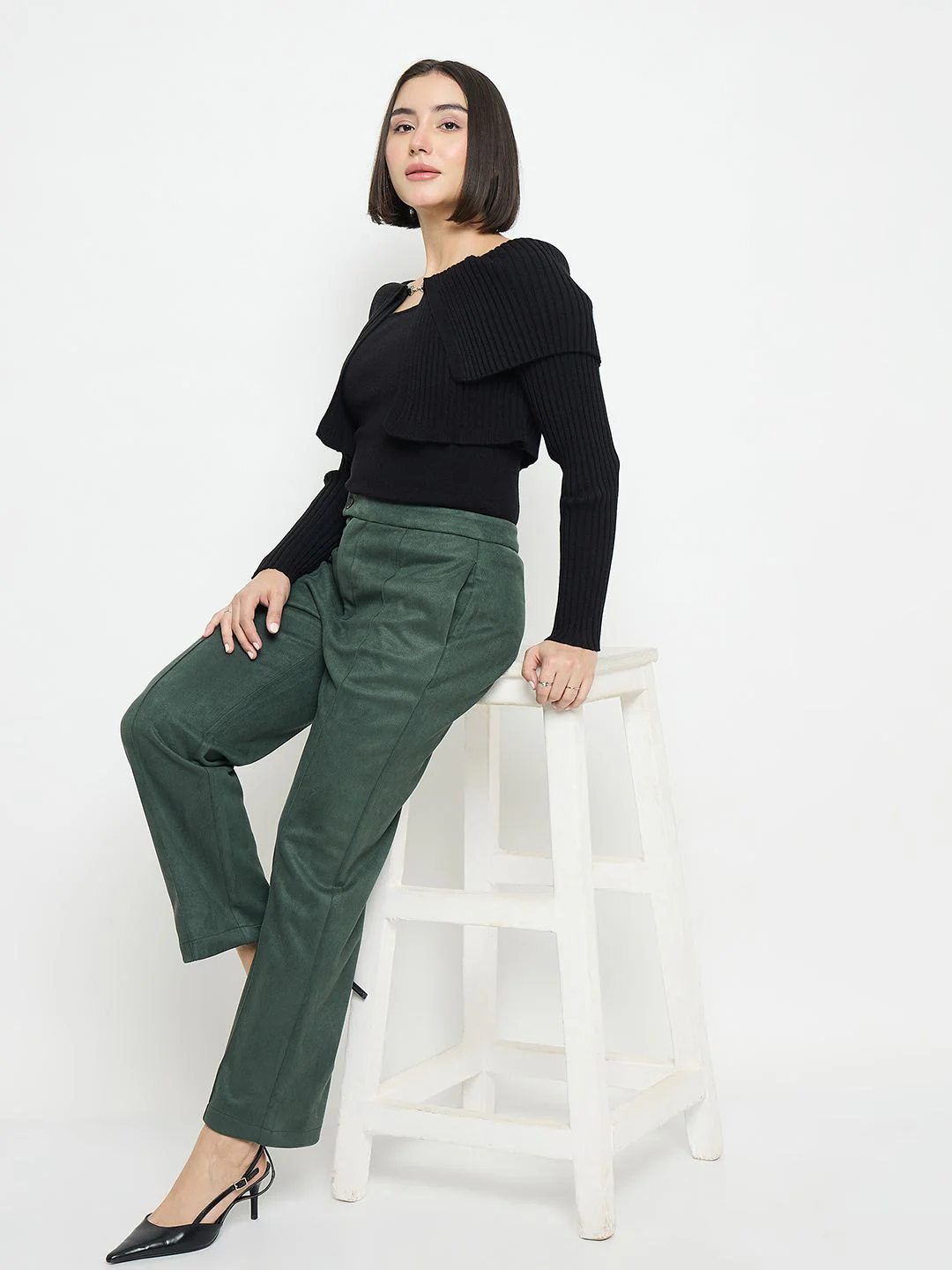 Madame Green Tapered Trousers - Image 3